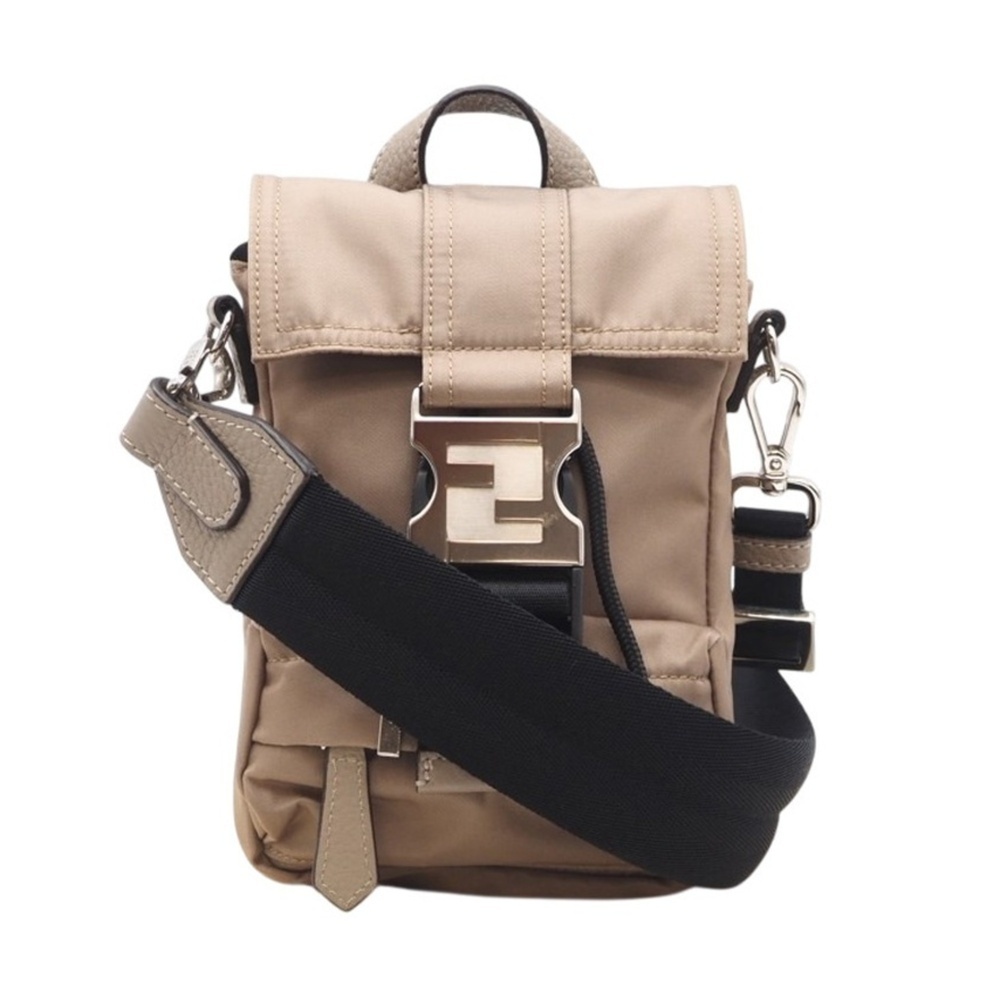 FENDI Cream Zucca Shoulder Bag